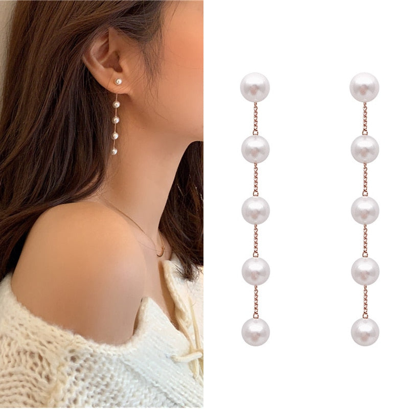 White Pearl Earrings